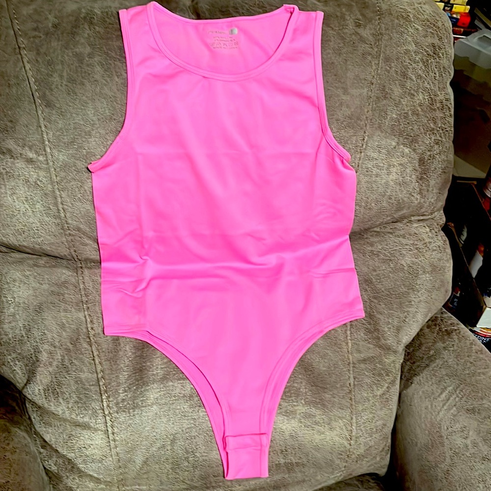 Pinkteen sleeveless bodysuit Hot Pink new in the package Large